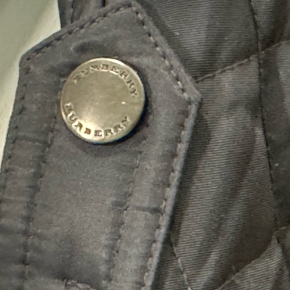 Authentic Burberry Quilted Barn Jacket Navy Blue Girls Size 12Y EUC - Picture 6 of 11